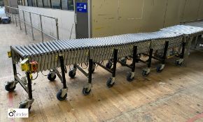 Uni-Xu powered Flexi Conveyor, 3400mm closed length, 600mm roller width, 240volts