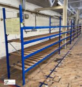 6 bays boltless Racking comprising 8 uprights 2100mm x 620mm wide, 48 beams 2930mm, with timber slot