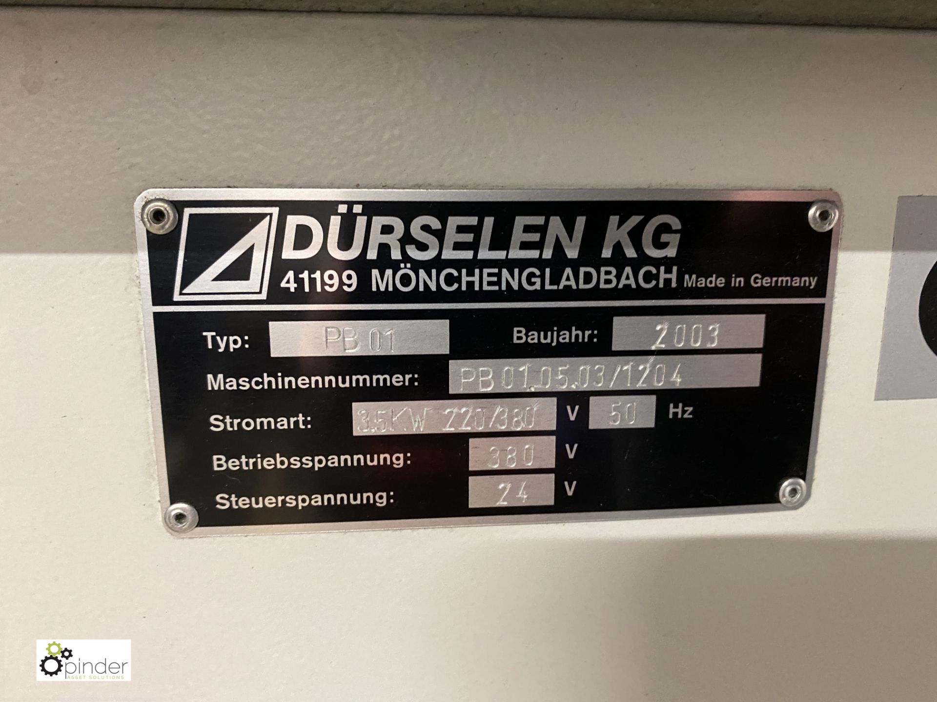 Durselen KG Type PB01 single head Paper Drill, 380volts, serial number PB01.05.03/1204, year 2003 ( - Image 3 of 6