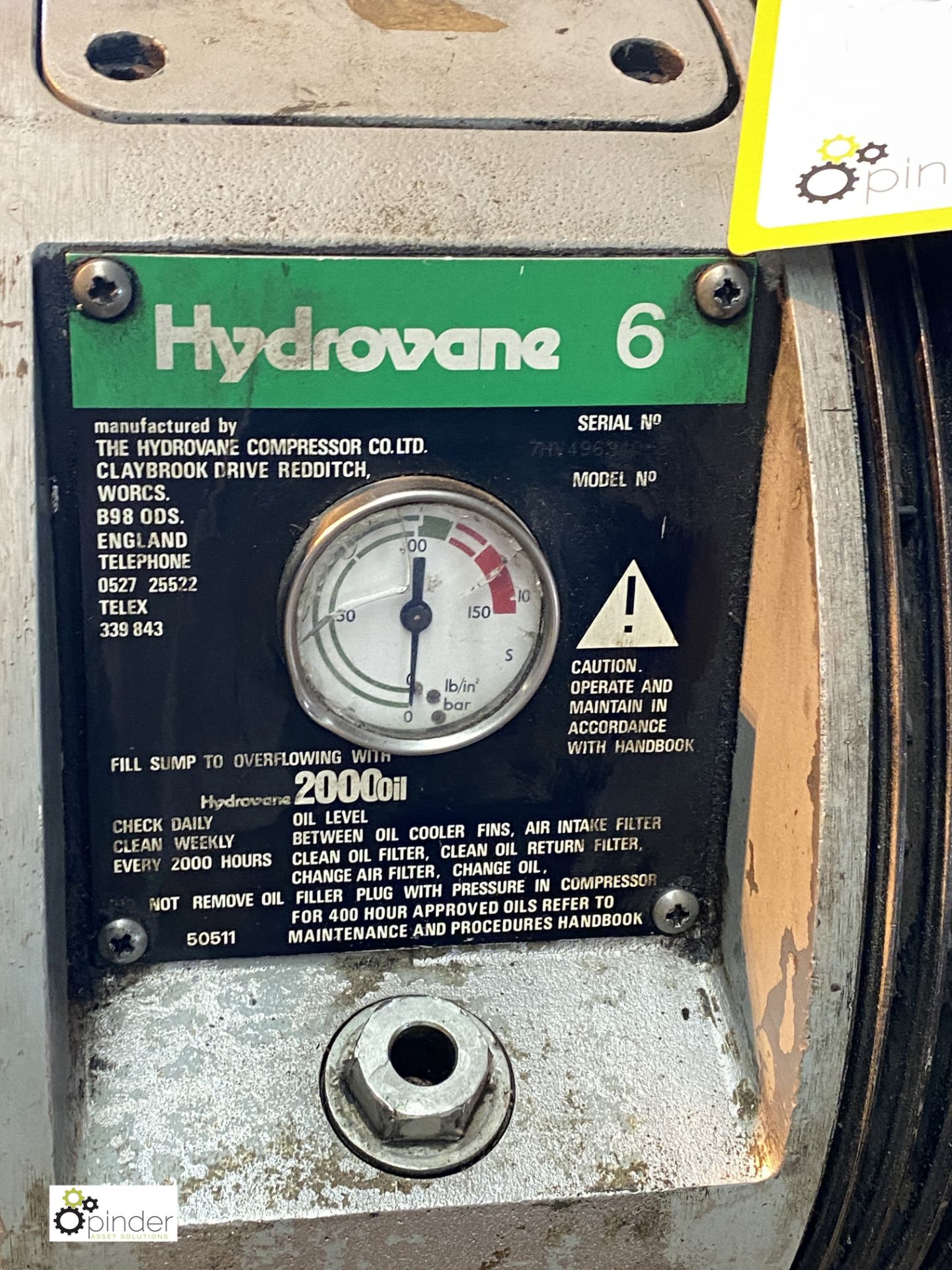 Hydrovane 6 Screw Compressor, 415volts (please note there is a lift out fee of £20 plus VAT on - Image 2 of 3
