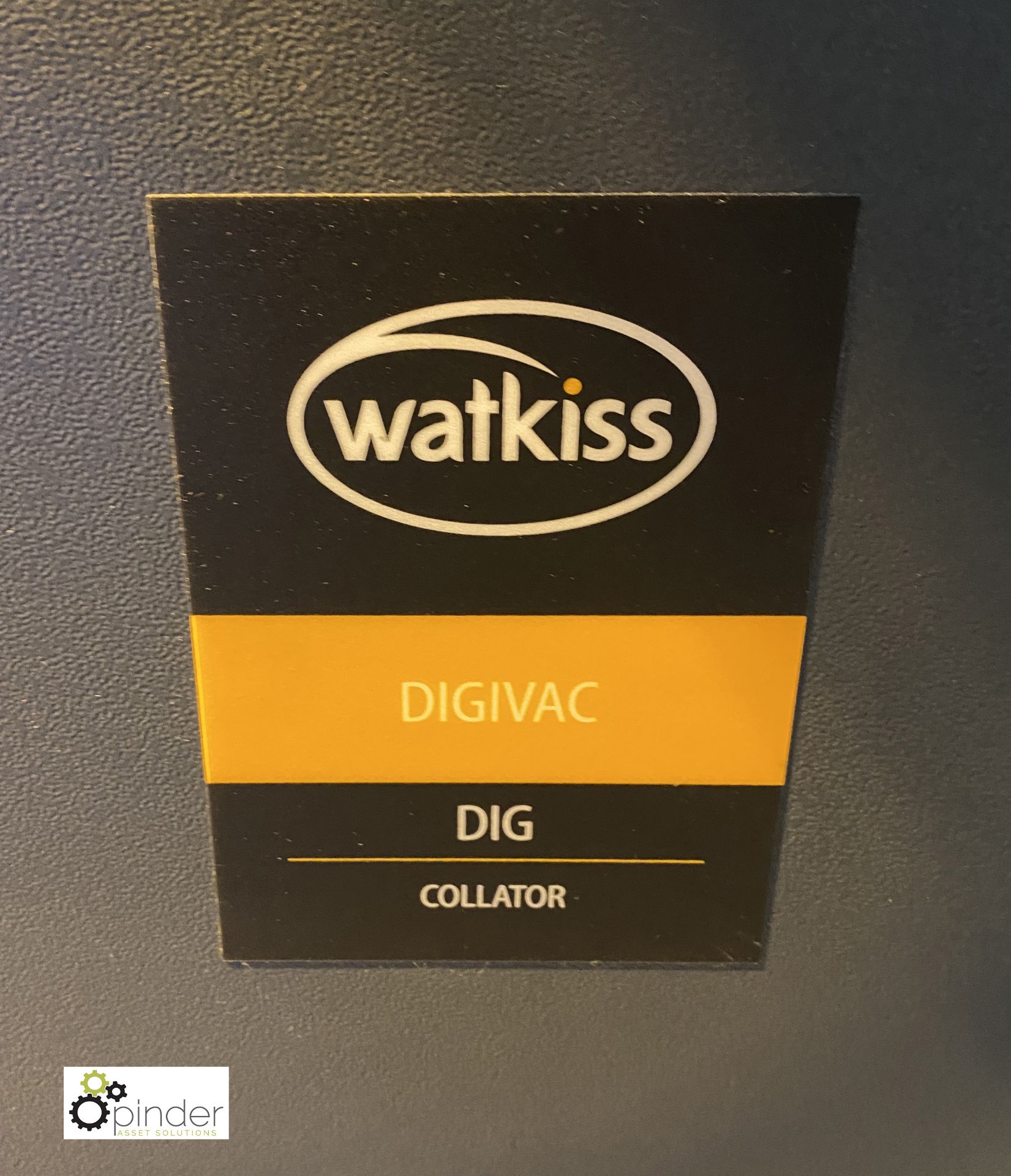 Watkiss Digivac DIG 12-station Vertical Collator, 240volts, serial number WA/DIG445, with jogger ( - Image 7 of 9