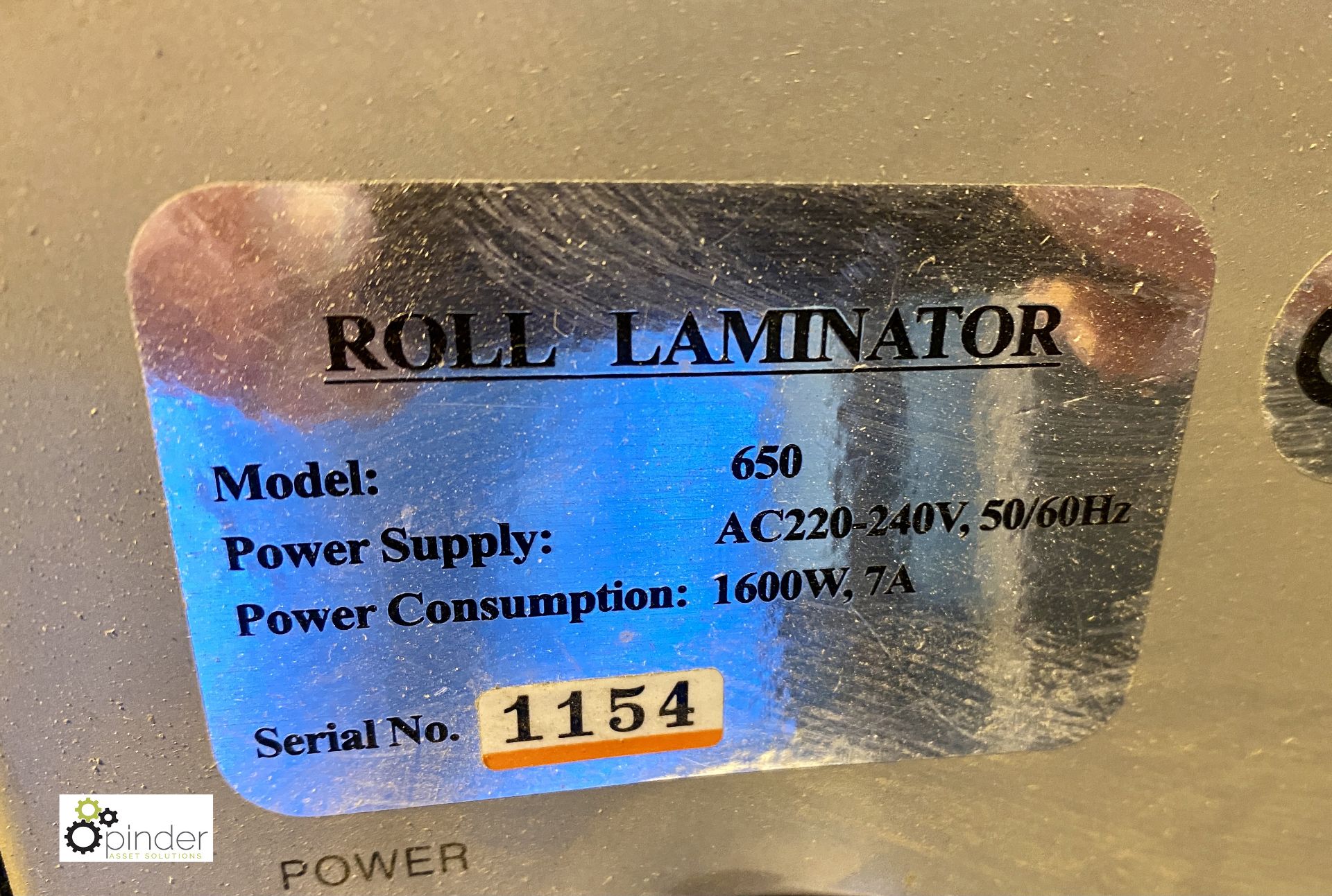 Linea DH650 Roll Laminator, 240volts, with mobile stand - Image 4 of 6