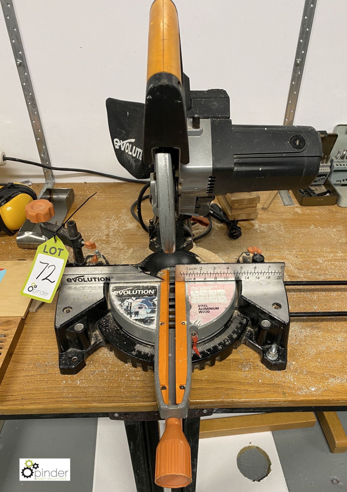 Evolution Rage Gliding Mitre Saw, 210mm, 110volts (located in Maintenance Workshop 2) - Image 4 of 4