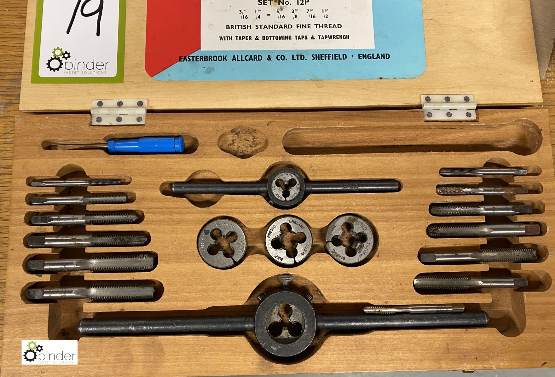 Presto Tap and Die Set, with case (located in Maintenance Workshop 2) - Image 2 of 2