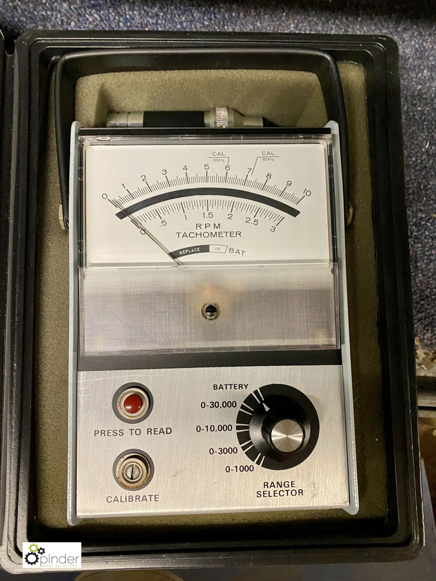 Record RPM Tachometer, with case (located in Maintenance Workshop 1)