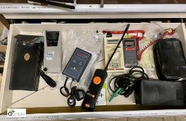 Quantity various Electrical Test Equipment, to drawer including CM20A multimeter, digital