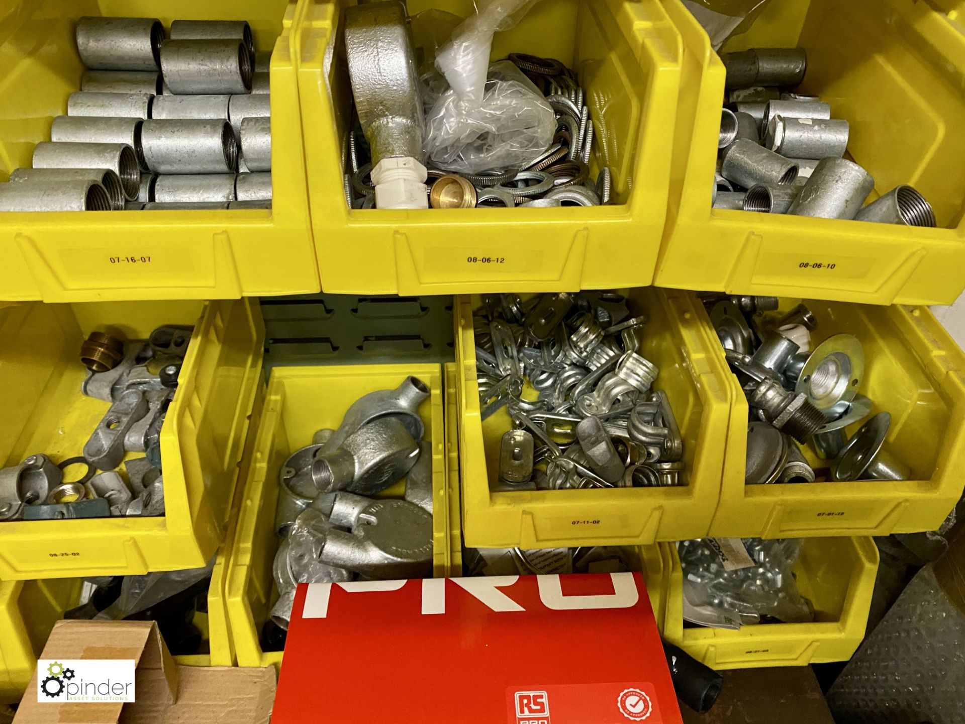 Quantity various Pipe Fittings, Junction Boxes, Nuts, Bolts, Terminal Blocks, Circlips, etc - Image 2 of 12
