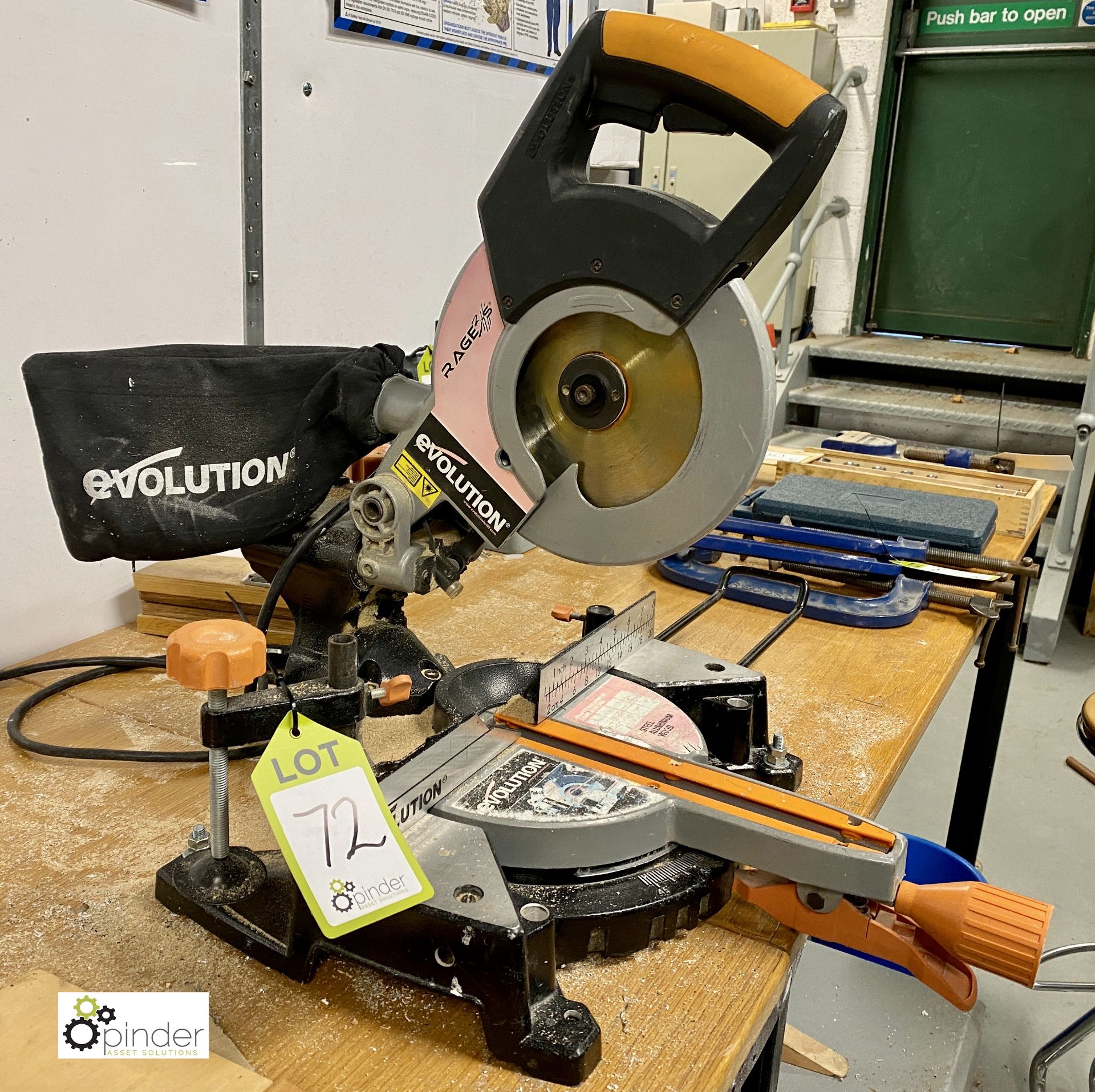 Evolution Rage Gliding Mitre Saw, 210mm, 110volts (located in Maintenance Workshop 2)