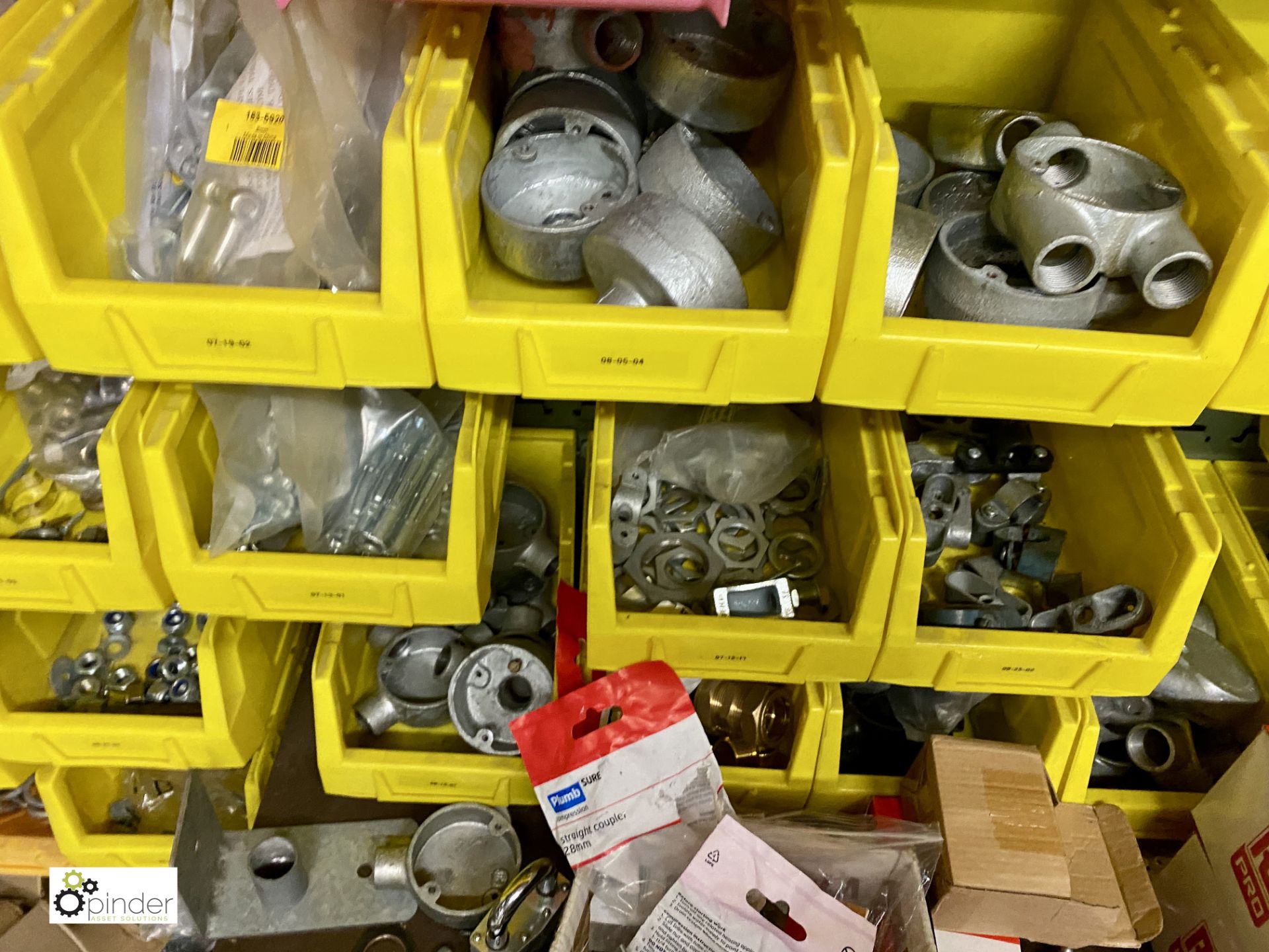 Quantity various Pipe Fittings, Junction Boxes, Nuts, Bolts, Terminal Blocks, Circlips, etc - Image 6 of 12