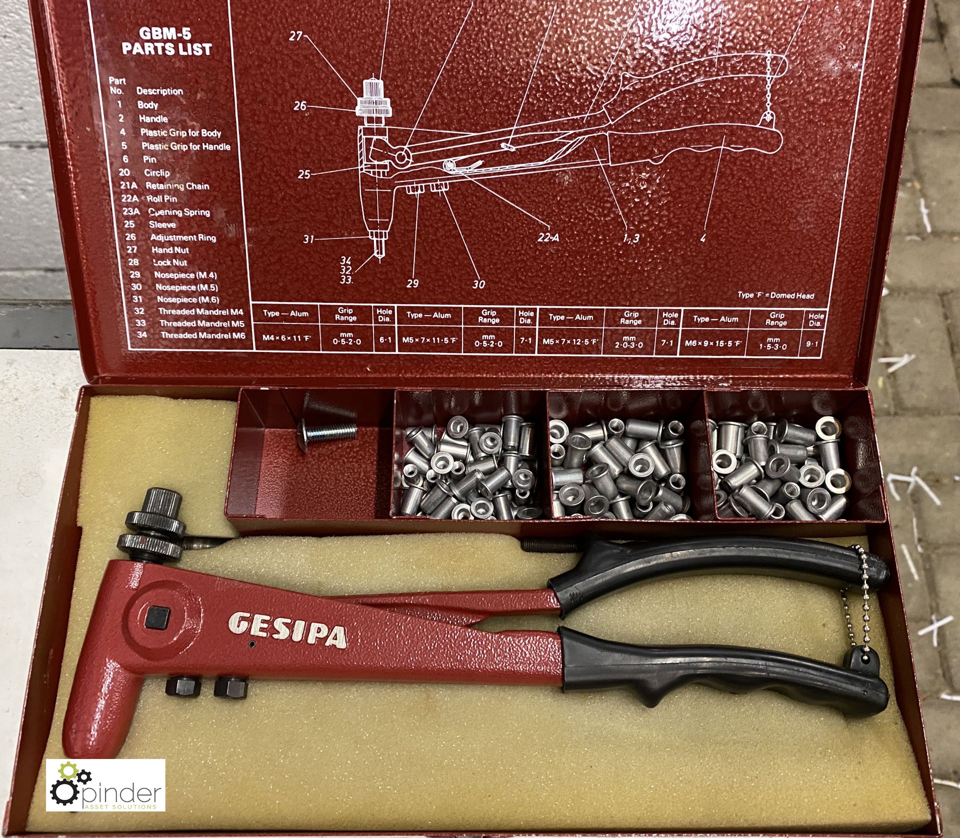 Gesipa GBM-5 Rivet Nut Kit, with case (located in Maintenance Workshop 1)