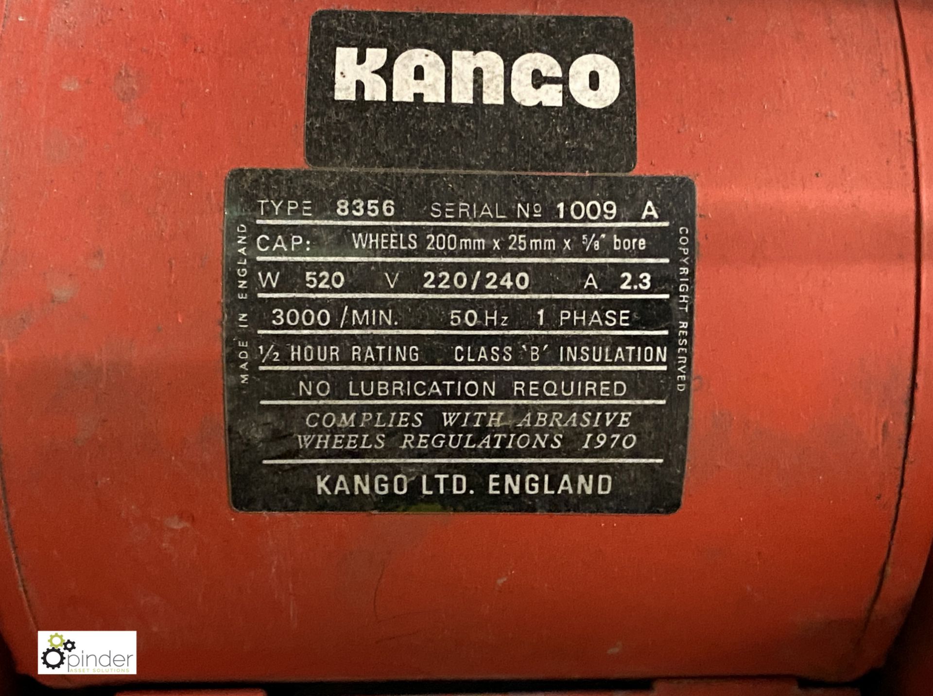 Kango 8356 twin wheel pedestal Grinder, 240volts (located in Maintenance Workshop 1) - Image 3 of 3