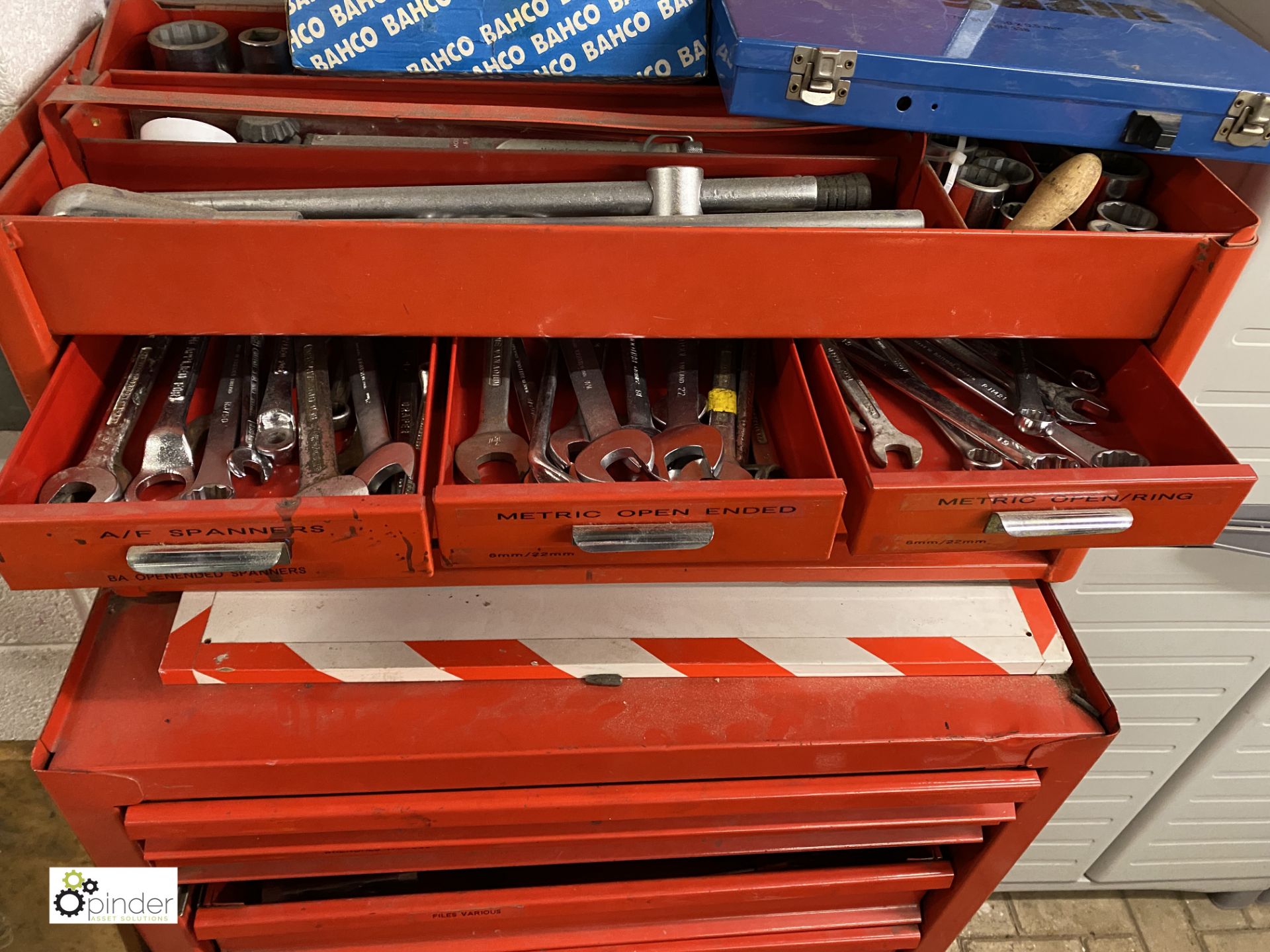 Mobile multi drawer Tool Chest, with large quantity hand tools including spanners, sockets, torque - Image 3 of 14