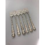 English Victorian Set Of 6 Sterling Silver Forks 19th Century With Hallmark 85g