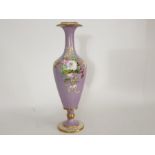 Hand Painted English Pink Vase 19th Century Gilded Rims