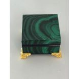 Russian Malachite Box With Gold Gilding Ormolu from Ural Moutains