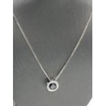 18k White Gold Black Diamond Pendant 16inches 1ct black diamond