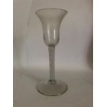 18th Century Wine Glass with tapering bowl above a cotton twist stem and circular foot