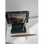 Solid Jasper pen and paper holder