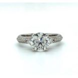 Platinum GIA certified Ring 2.55ct M size