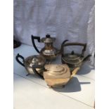 Victorian Assortment Of Tea & Coffee Pots, Art Deco Style Silver Plated