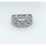 Diamond Eternity Ring Art Deco Style 18k White Gold