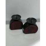 Pair Of Jasper Candle Sticks