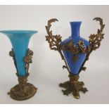 Bohemian & Ormolu Gilt Flower Vases 19th Century