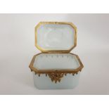 French Bohemian Crème White Gilt Bronze Ormolu Box