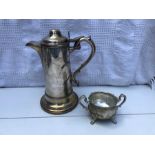 Victorian Silver Plated Large Jug & Sugar Pot