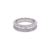 Platinum Diamond Eternity Ring Baguette & Round Diamonds 1.5ct