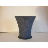 Wedgwood Flower Pot Flower Engraved Planter Jasperware Dark Blue