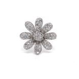 18K Diamond Flower Ring Set On White Gold 1.09ct F Colour VS clarity
