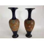 Pair Of Royal Doulton Jewelled Vases