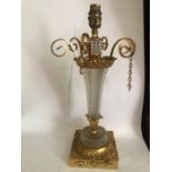 French Crystal Lamp With Gilt Ormolu