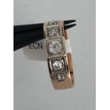 14K Rose Gold Men's Ring Set On Cubic Zirconia