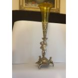 Silver Plated Centrepiece Tulip Flower Bohemian Vase With Cherub