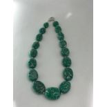Amazonite Necklace With Silver Clasp & Copper Beads