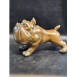 An English Bronze Carved Bulldog