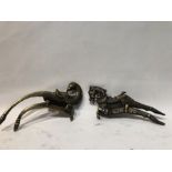 Two Asian brass betal nut crackers/cutters