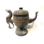 Chinese Bronze Pot With Bird Handle