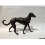 Large Bronze Gilded Guard Dog Figure