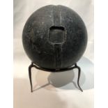 Bactrian Round Idol Stone Sphere On Base Large & Heavy