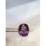 17.4ct Amethyst & Diamond Ring Art Deco