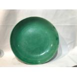 19th/20th Century A large Chinese Green Crackle Glaze Ceramic Charger 42cm Diameter