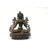 Chinese Tibetan Bronze Gold Gilt Buddha