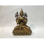 Chinese Tibetan Bronze Gold Gilt Buddha