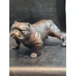 An English Bronze Carved Bulldog