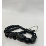 Bactrian Black Stone Bead Necklace