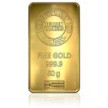 50g Minted Gold Bar Sharps Pixley