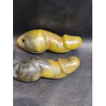 A Pair Of Chinese Erotica Hard stone Penis Pendants
